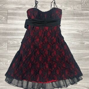Speechless Black and Red Lace Dress